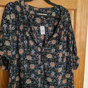 Loft Flower Printed flowy blouse NEW with tags!
